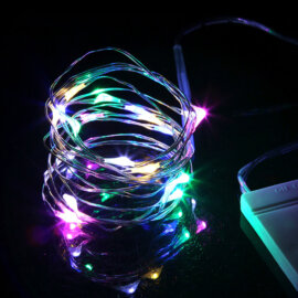 LED valgustraat patareidega, erinevad värvid, 2m – Värviline