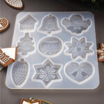 Silicone mold for casting Christmas decorations and pendants