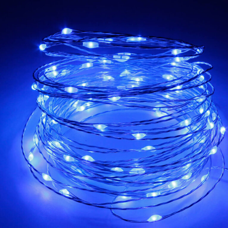 LED valgustraat, USB otsaga, 5m – 10m – Sinine, 10 m