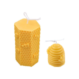 Candle molds with honeycomb pattern and bees