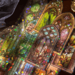Stained glass window picture stickers