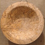 Fungi-covered birch bowl