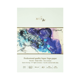 “SUPER YUPO” joonistusplokk, sile, valge, A3, 200 g/m², 10 lehte